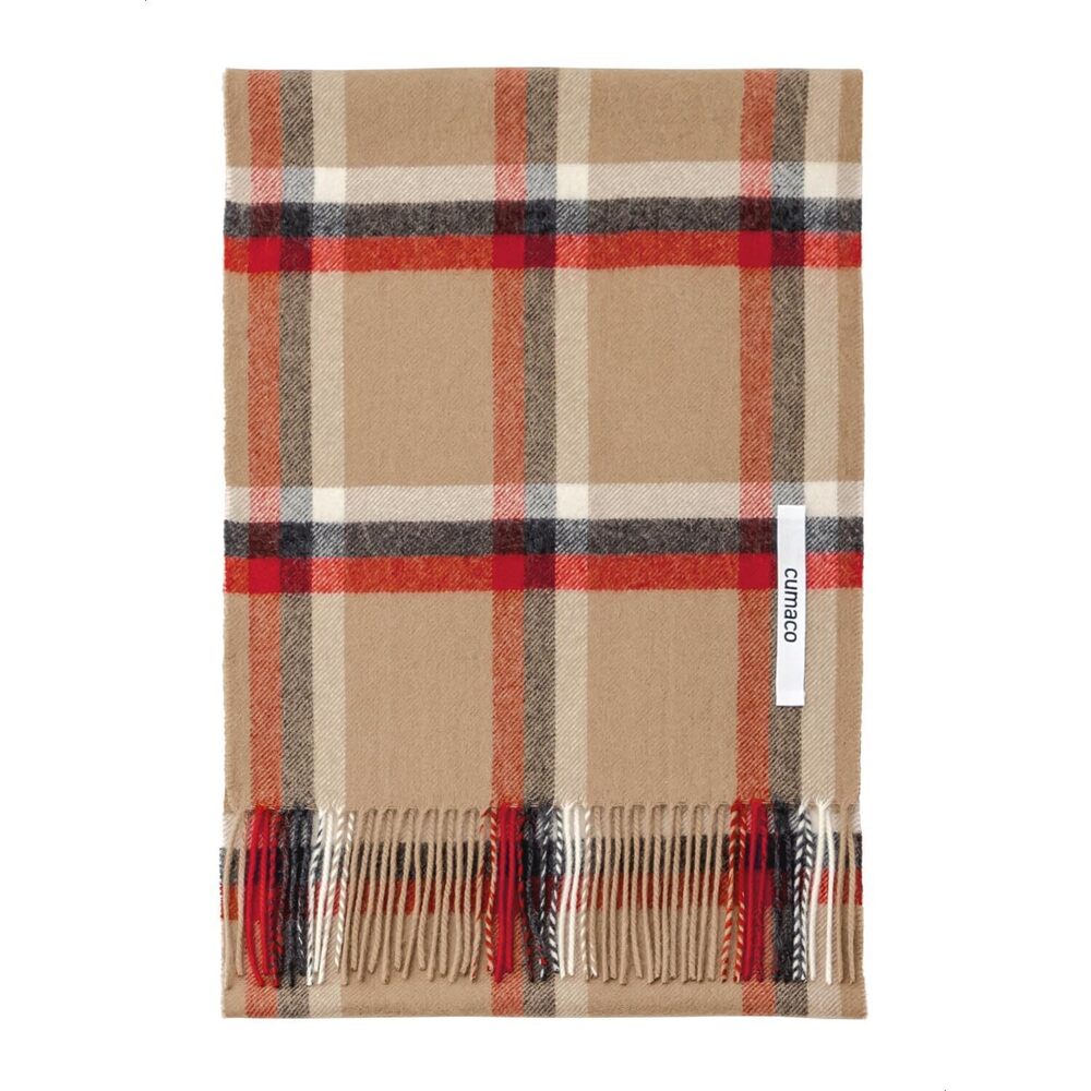 1983 15. Retro Brown Cashmere Scarf Large Thick Ladies